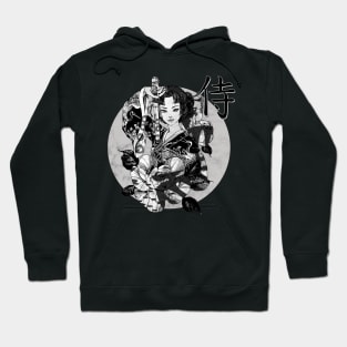 Girl Warrior Samurai Streetwear Vaporwave Kanji Character Japanese Aesthetic 630 Hoodie